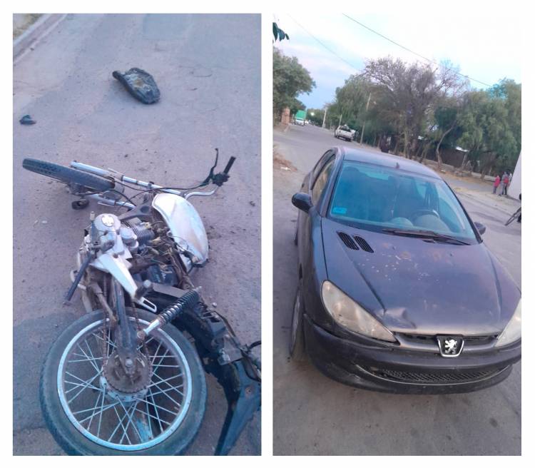 Chepes: motocicleta y automóvil protagonizaron de accidente en la ciudad