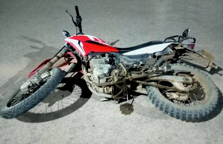 Chepes: motociclista sufre caída tras envestir a un perro