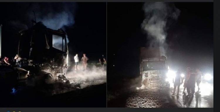Tucumán: Un camión conducido por un riojano se incendió en Ruta 157