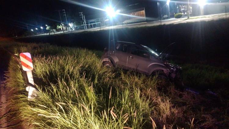 Hombre perdió el control de su auto y volcó en Ruta Nacional 38