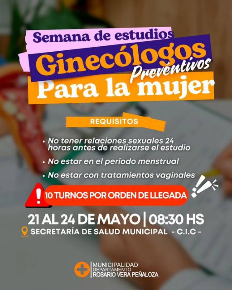 Chepes: organizan la "Semana de Estudios Ginecológicos Preventivos"