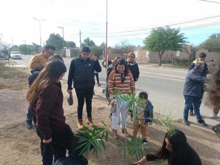 “Plantar es futuro y cuidar nuestro hogar” escuelas secundarias y comunidad del sector sur plantaron árboles