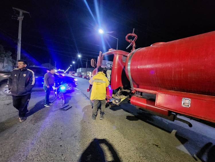 Chepes: chocaron camión de los Bomberos Voluntarios cuando iba a combatir un incendio