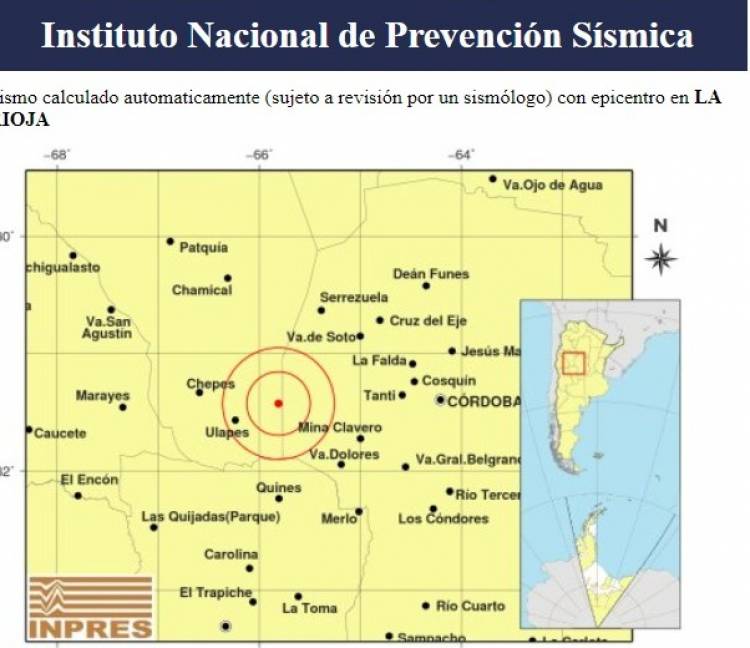 Se registro un fuerte sismo de 5.6 cerca de Ulapes