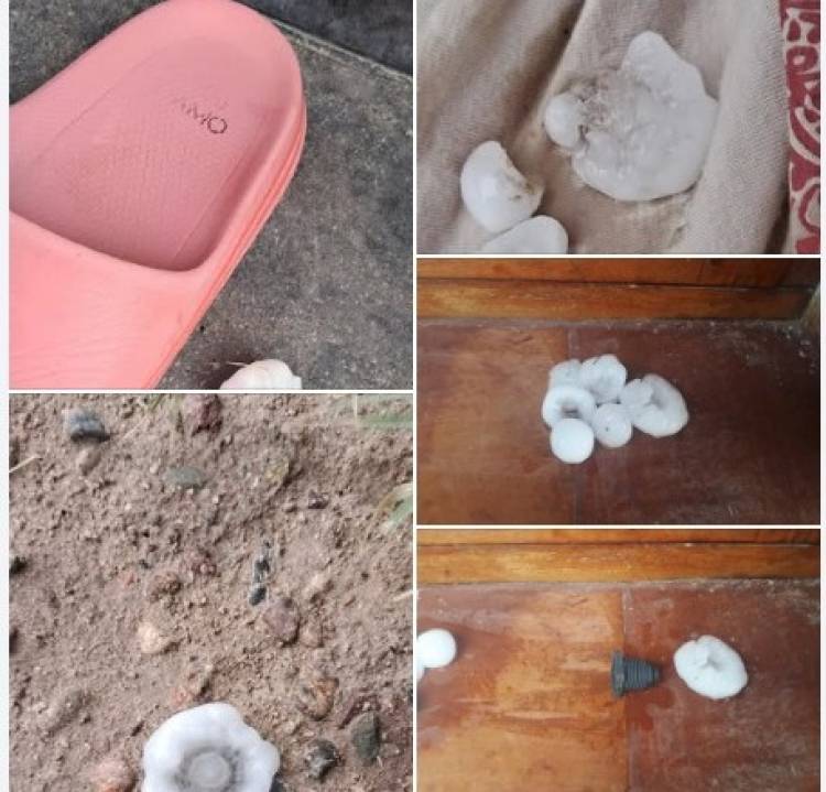 Chepes: Caída de piedra y granizo en seco