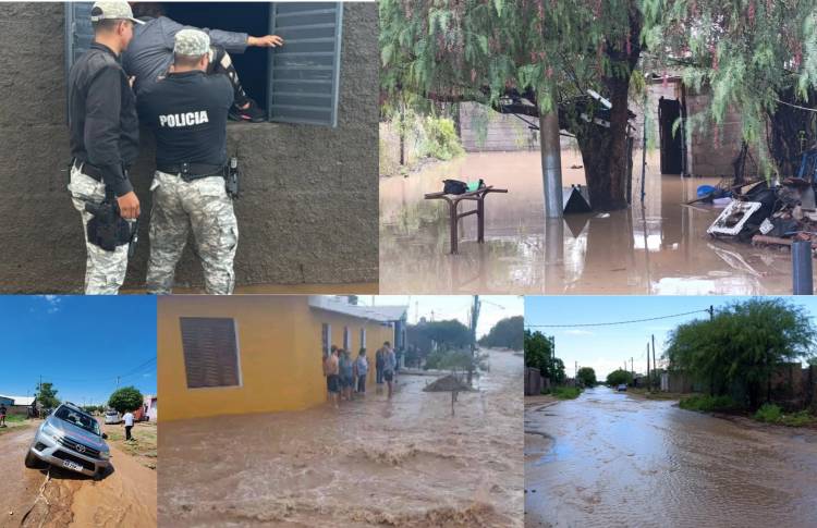 Chepes: Calles y casas inundadas, familias evacuadas por las intensas lluvias