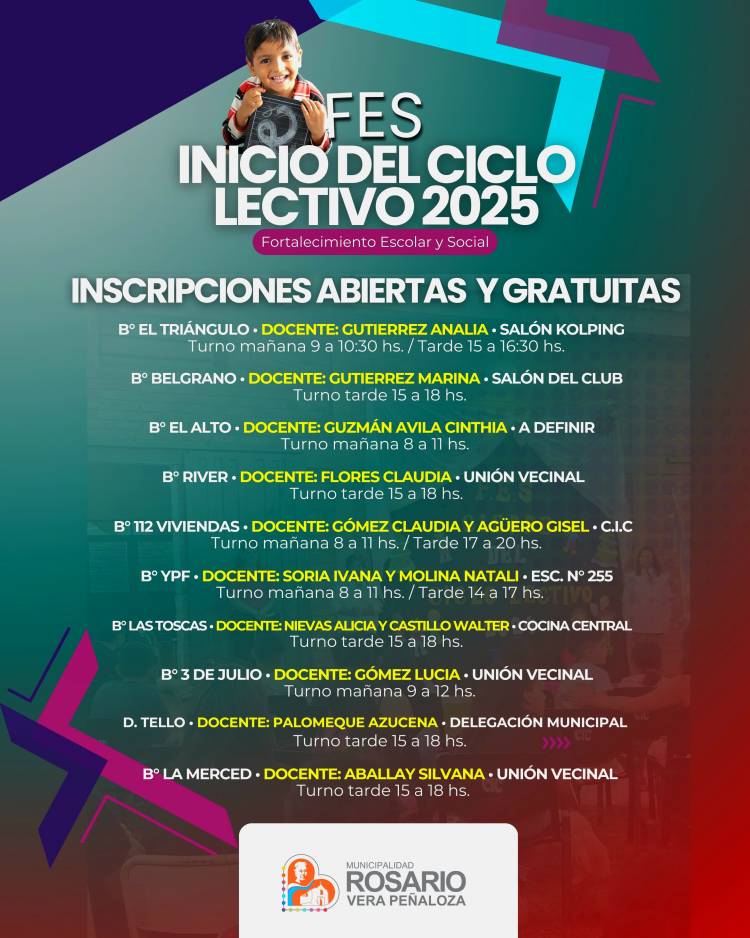 FES 2025: Apertura de inscripciones para el ciclo lectivo de los FES