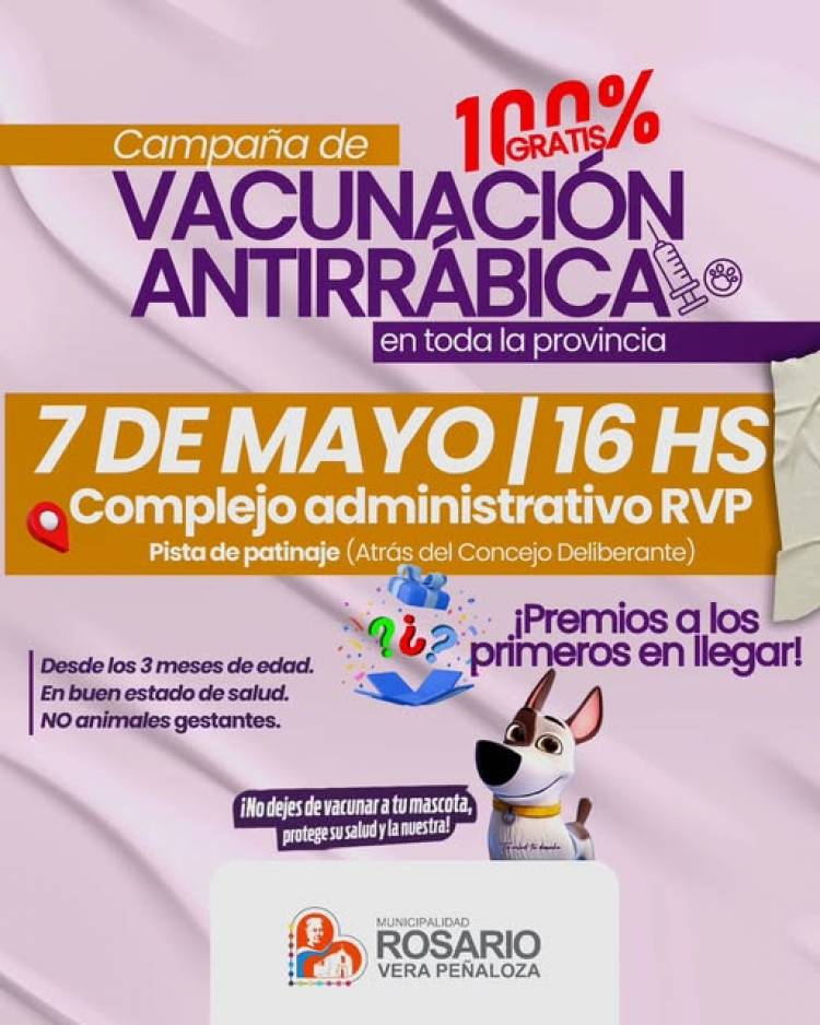 Chepes: campaña gratuita de vacunación antirrábica