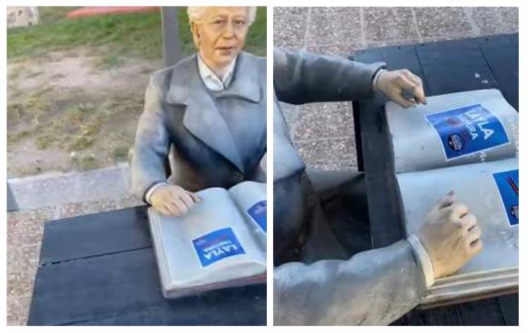 Chepes: Pegaron calcomanías políticas en el monumento de Rosarito