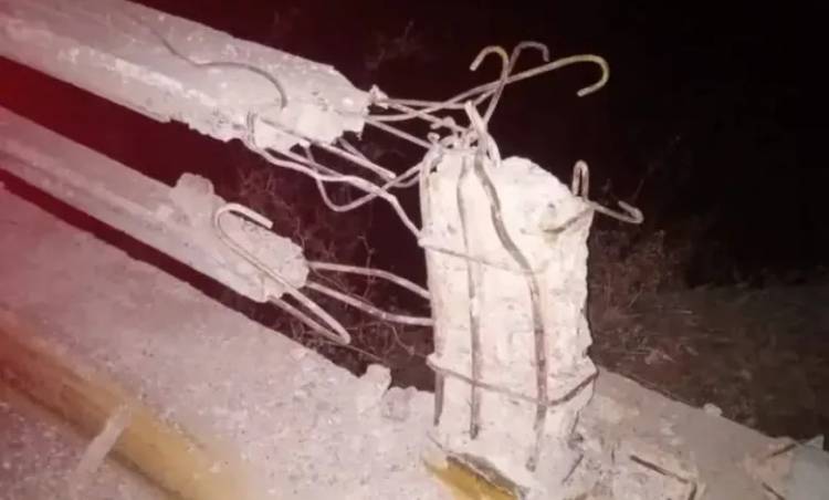 Chepes: conductor de un camión chocó contra el guardarraíl de ruta 141