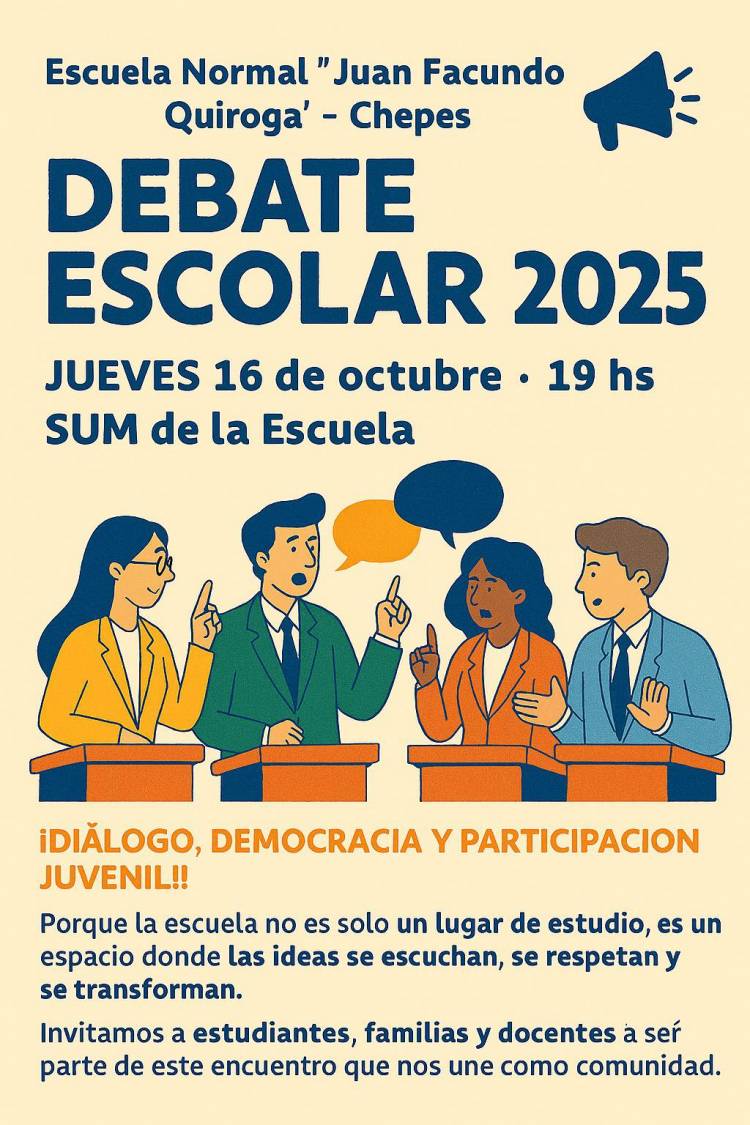 La Escuela Normal “Juan Facundo Quiroga” organiza debate con candidatos a diputados