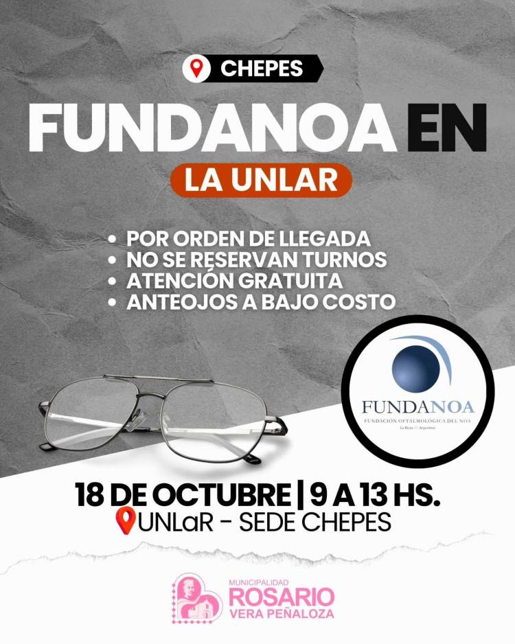FUNDANOA brindará atención gratuita y anteojos a bajo costo y abordajes de salud