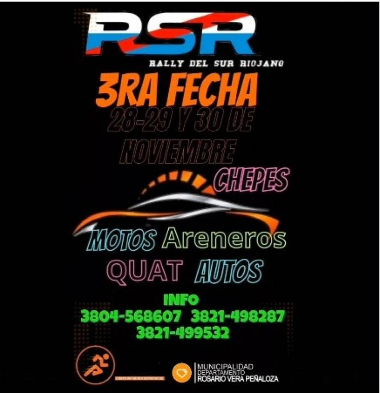 Se confirma la 3º fecha del Rally del Sur Riojano en Chepes