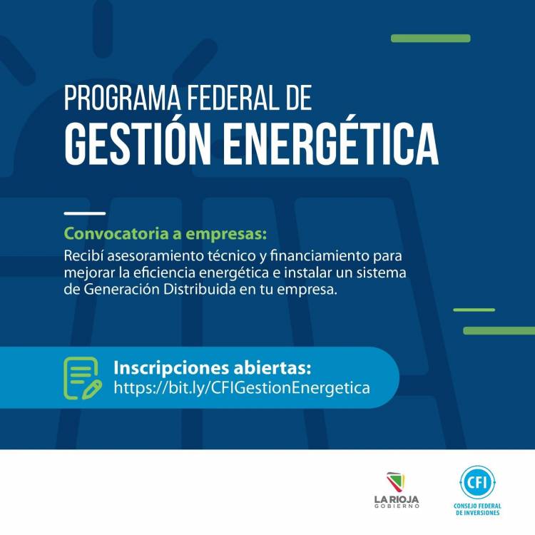 Convocan a pymes a inscribirse en el Programa Federal de Gestión Energética y recibir financiamiento para instalar paneles solares fotovoltaicos