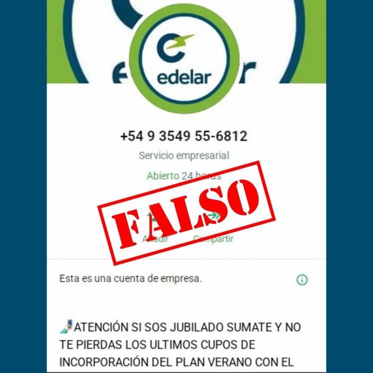 Alerta por estafas: advierten sobre mensajes falsos en nombre de Edelar