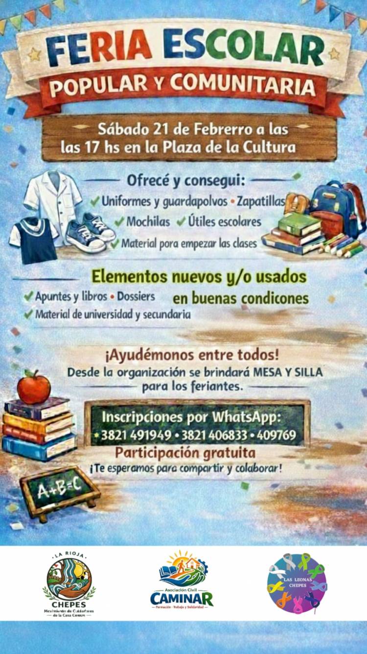 Feria escolar, popular y comunitaria: una iniciativa solidaria para dar segunda oportunidad a útiles y materiales