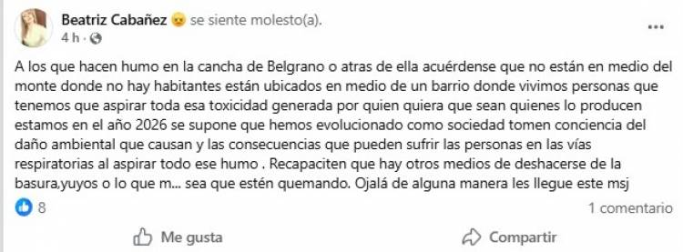Chepes: Crece el malestar por la quema indiscriminada de basura en los barrios