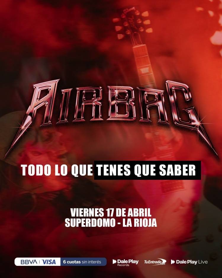 Airbag se presenta en La Rioja: lo que tenés que saber para asistir al show en el Superdomo