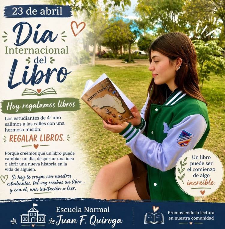 Chepes: alumnos de la Escuela Normal regalarán libros en la Plaza de los Jóvenes