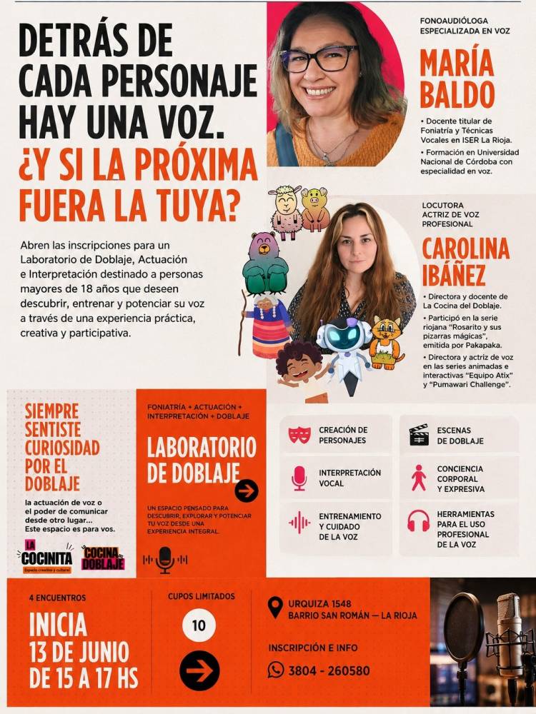 Abren inscripciones para un Laboratorio de Doblaje, Actuación e Interpretación en La Rioja