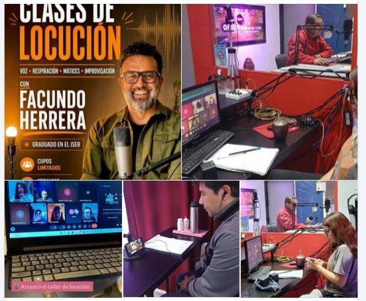 Jóvenes estudiantes se forman en locución con el periodista Facundo Herrera