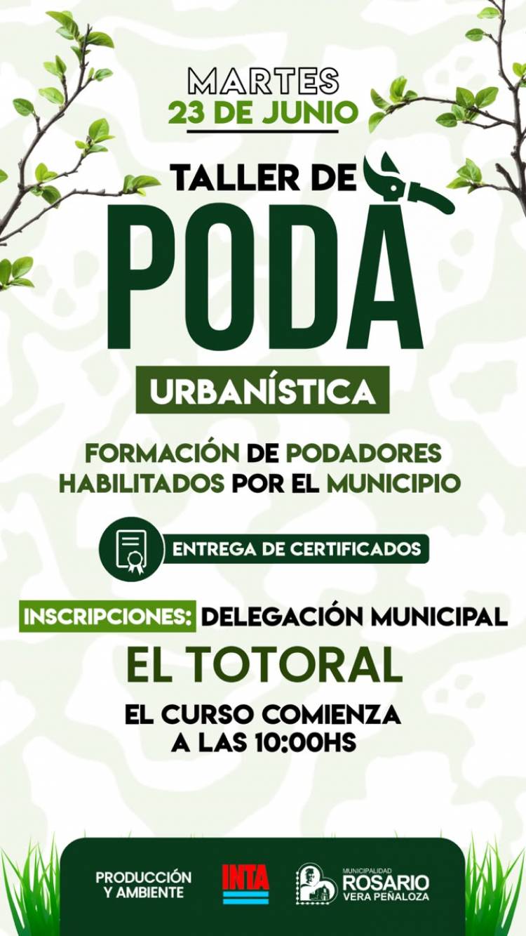 El Totoral ofrece un taller de poda urbanística con certificación habilitante