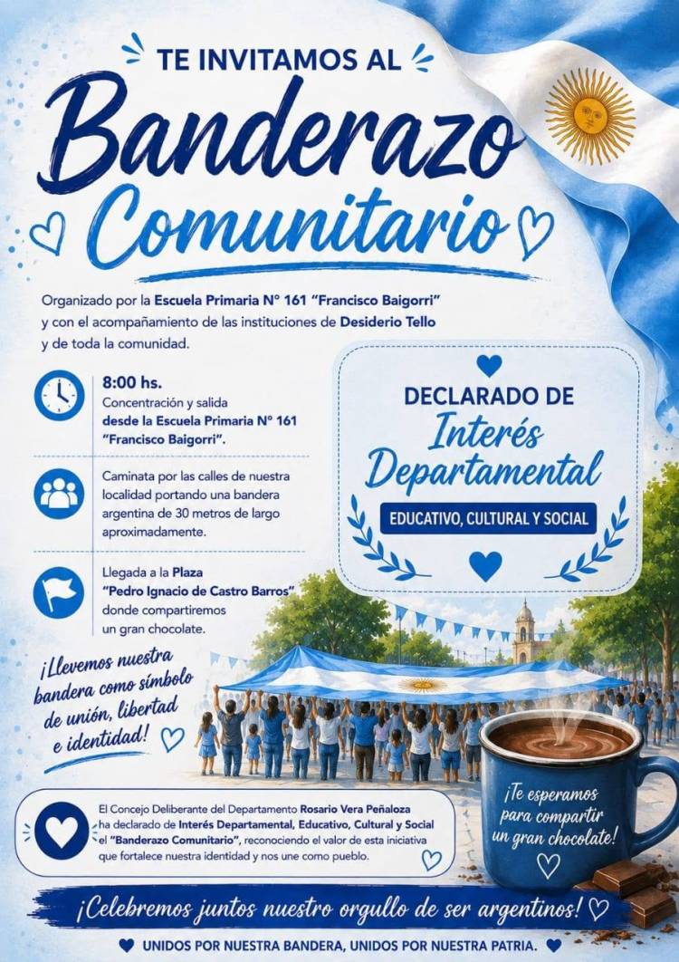 Declaran de Interés Departamental al Banderazo Comunitario de Desiderio Tello
