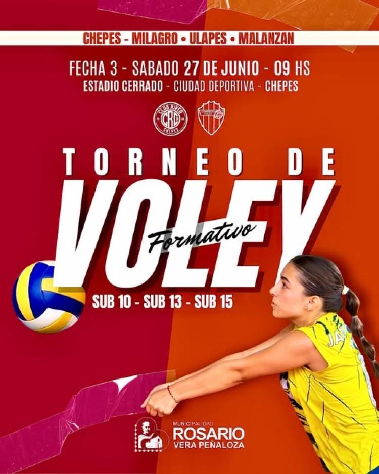 Se disputa la tercera fecha del Torneo Formativo de Vóley en Chepes