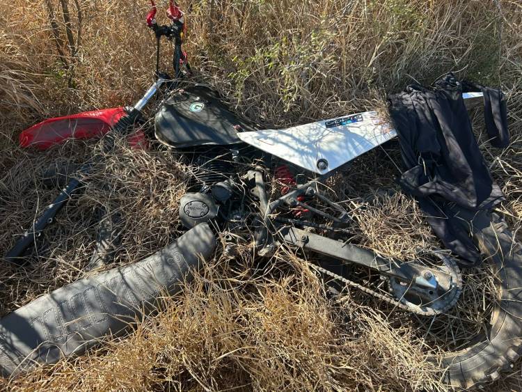 Ulapes: Hallan una motocicleta abandonada sobre la Ruta 79 y quedó bajo resguardo policial