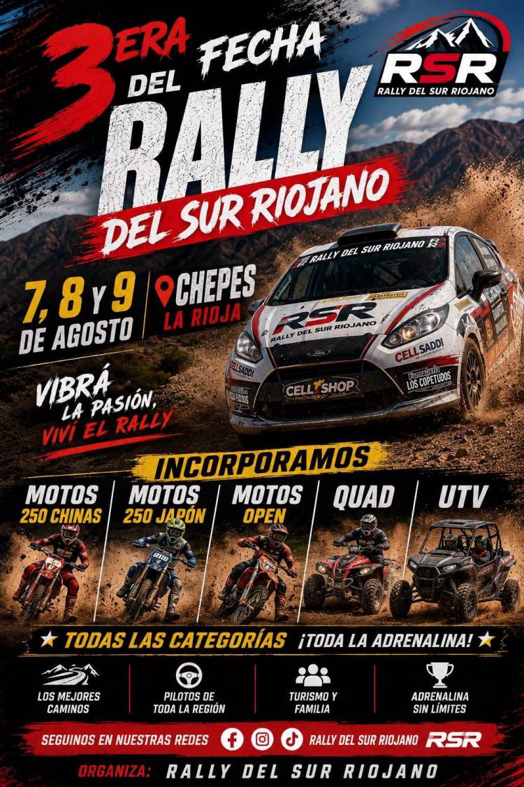 El Rally del Sur Riojano vuelve este fin de semana con competencia en Chepe Viejo y Santa Bárbara