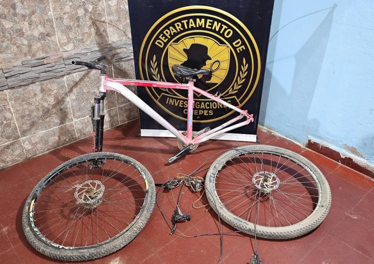 Secuestran una bicicleta abandonada en un terreno baldío en Chepes