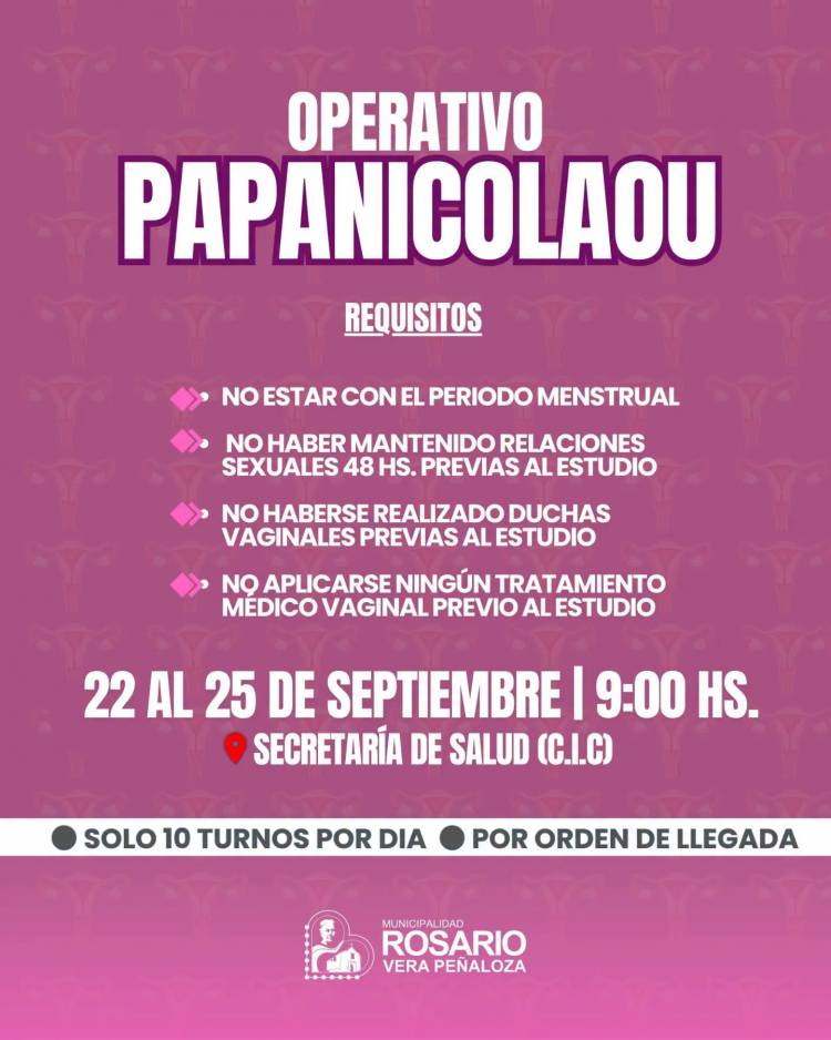 Salud impulsa una nueva jornada de prevención ginecológica en Rosario Vera Peñaloza