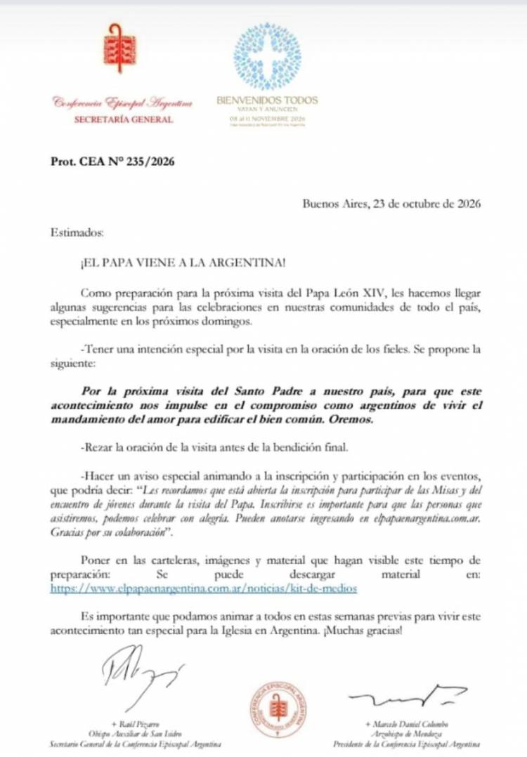 El papa León XIV visitará la Argentina y la Iglesia ya se prepara para recibirlo